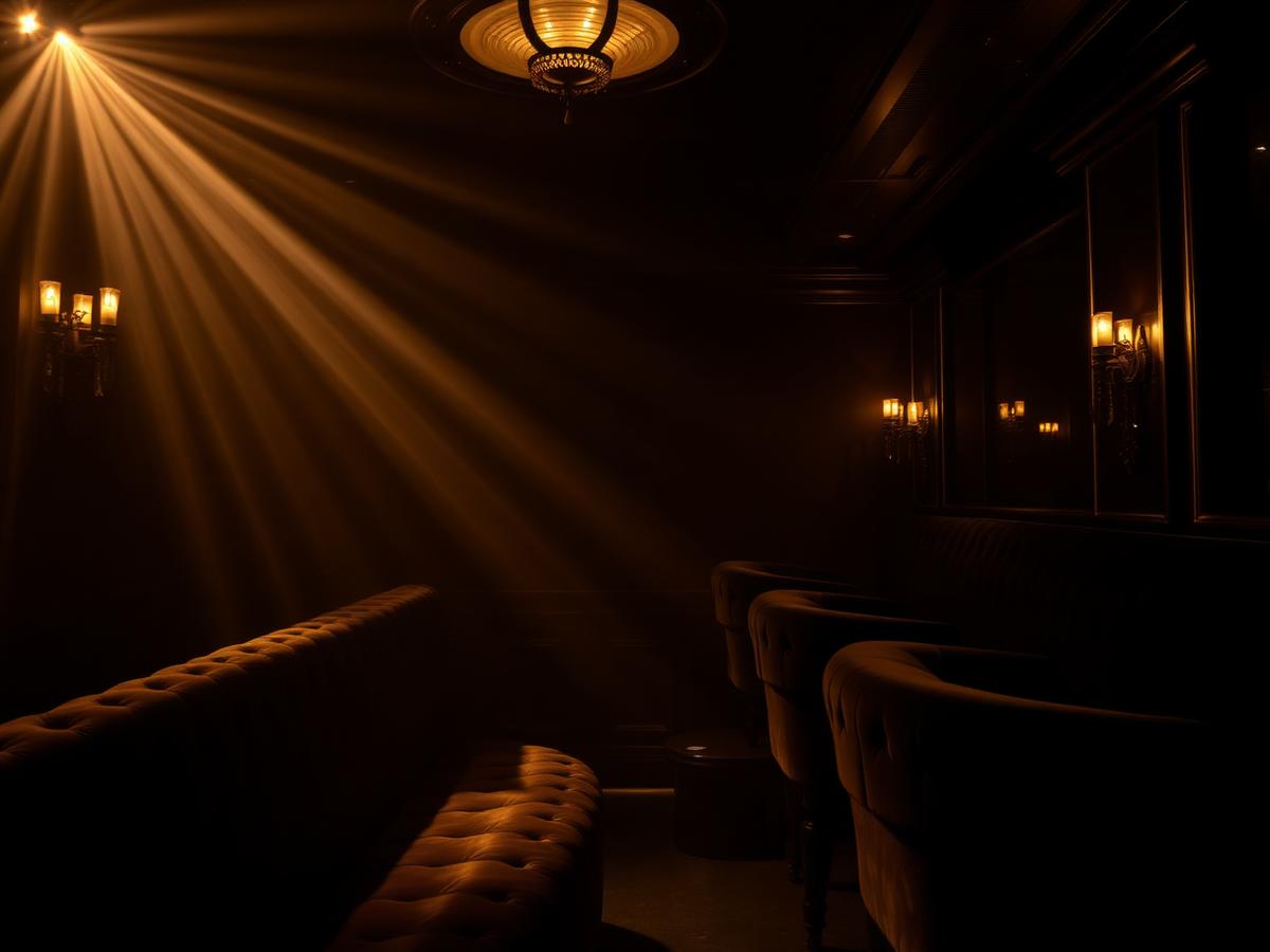 Intérieur feutré d'un club premium